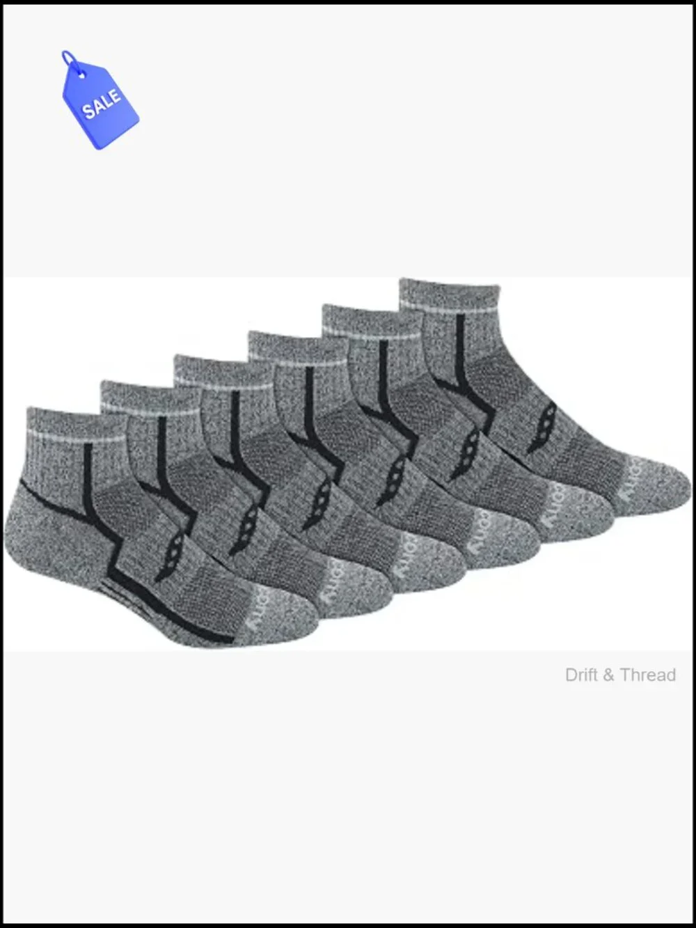 Men's Performance Athletic Running Socks with Arch Support - 6 Pack Quarter